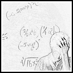 Schoolboy Struggling with Math Problems